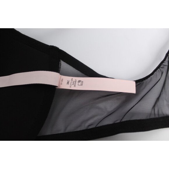 Victoria's Secret 38 C Black Solid Push Up Lace Lightly Padded Unwired Razorback - Picture 9 of 15